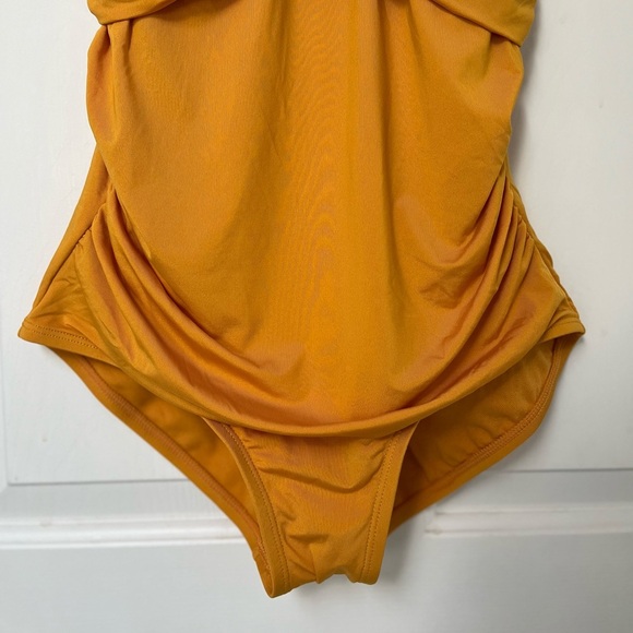 NWOT Jantzen Mustard Yellow Elegantly Draped One-Piece Swimsuit 8 - Picture 3 of 15